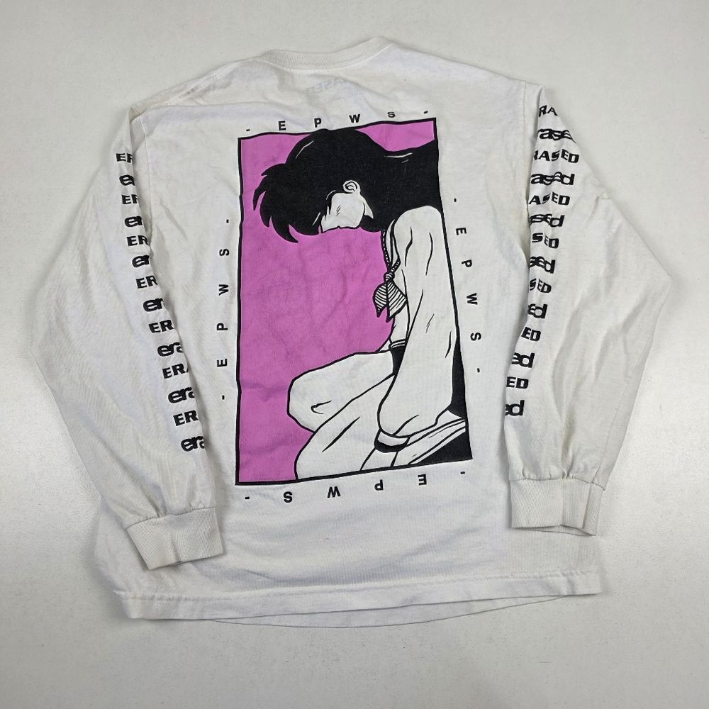 Erased Project Kagome White Graphic Long Sleeve Shirt Medium Unisex‎